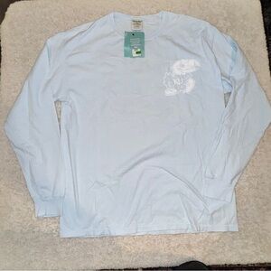 University of Kansas Hanes Light Blue Long Sleeve Men's Tee NWT